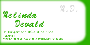 melinda devald business card